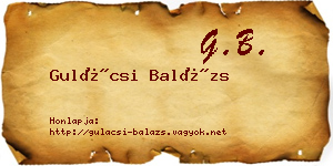 Gulácsi Balázs névjegykártya